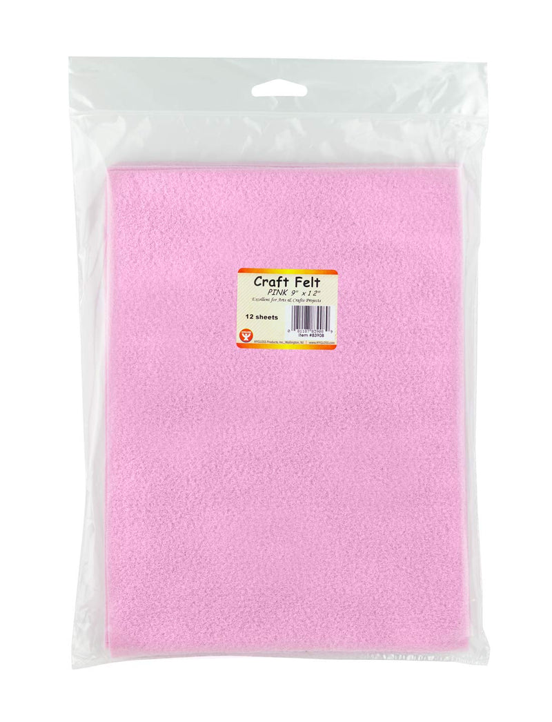 Felt - 12 Sheets, 9"x12" - Pink - NewNest Australia