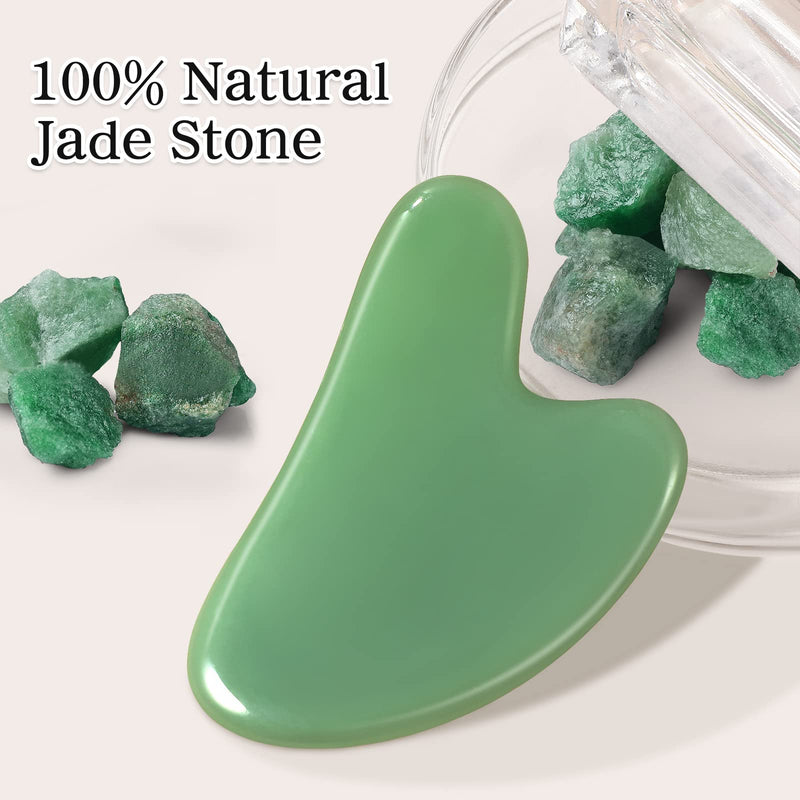 Rosenice Gua Sha Facial Tool Jade Stone Guasha for Face Body Massage SPA Acupuncture Therapy Trigger Point Treatment - NewNest Australia