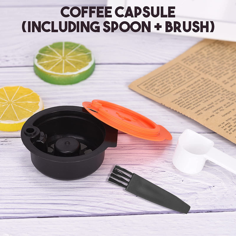 Refillable Coffee Capsules Pods, Reusable Coffee Capsule Pods Cups, Reusable Coffee Filter for Bosch-s Tassimoo Machine with Coffee Spoon, Brush (180ML) 180ML - NewNest Australia