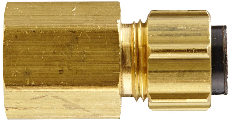 Eaton Weatherhead 1266X6 Brass CA360 Polyline Flareless Brass Fitting, Adapter, 1/4" NPT Female x 3/8" Tube OD - NewNest Australia