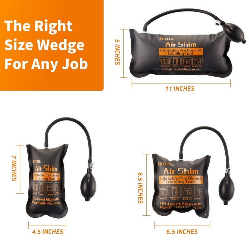 Air Wedge Bag, HTCELLE 3 Piece Strong Commercial Grade air bag Pump Professional Leveling Kit Alignment Tool Inflatable Shim Bag for a Variety of Jobs, Sizes-Small/Medium/Large - NewNest Australia