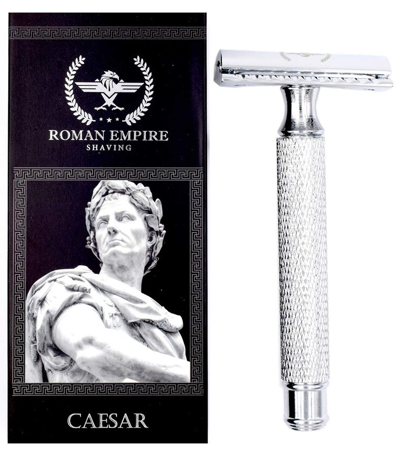 Roman Empire Shaving Caesar Safety Razor - Elegant Safety Razor For Men And Women - Wet Razor Set Including 20 Razor Blades From Astra, Derby, Shark, Treet - Razor Set - NewNest Australia
