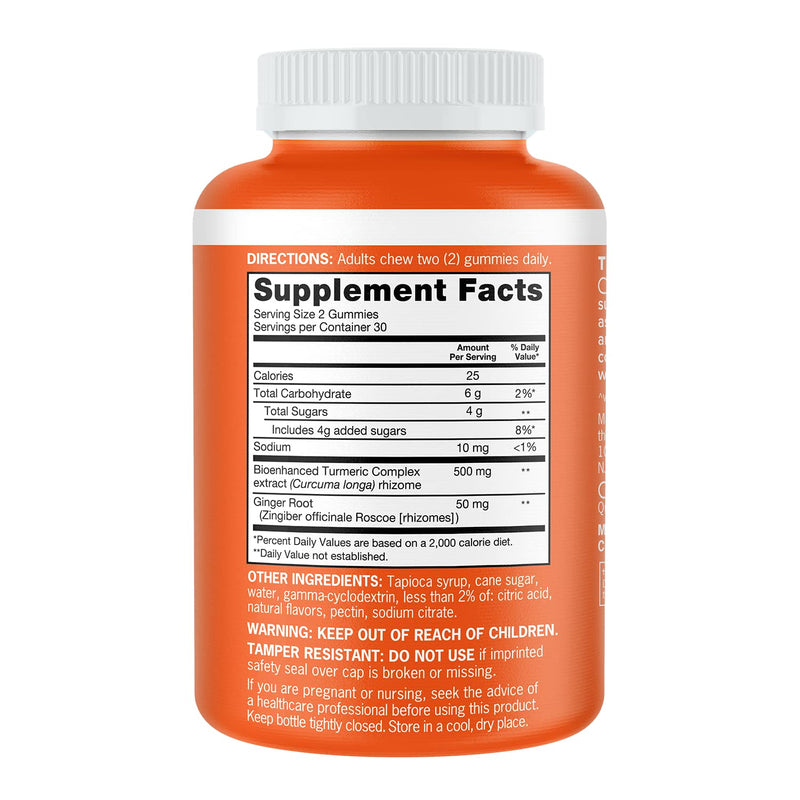 Turmeric and Ginger Gummies, Qunol Gummy with 500mg Turmeric + 50mg Ginger, Joint Support Supplement, Vegan, Gluten Free, Ultra High Absorption (60 Count, Pack of 1), Packaging May Vary 60 Count - NewNest Australia