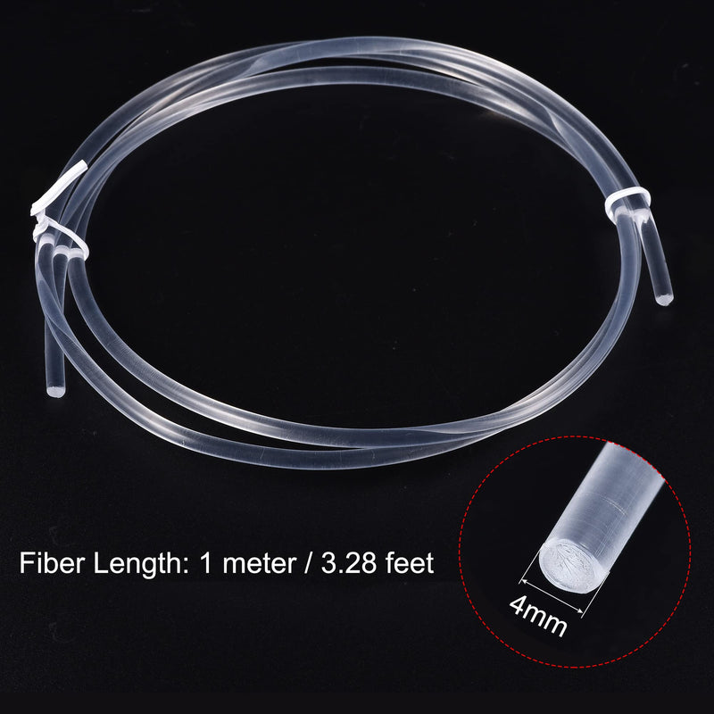 MECCANIXITY PMMA Side Glow Fiber Optic Cable 4mm 1M for LED Light Guide in Home, Hotel 4.0mm x 1m - NewNest Australia