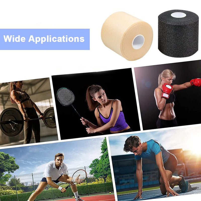 Qigui 4 Rolls Athletic Tape Foam Underwrap Bandage Foam Pre-Wrap Sports Tape For Ankle Wrists Hands And Elbows Knees 2.75 Inches X 89 Feet, Avoid Skin Injuries And Adhesive Residue - NewNest Australia