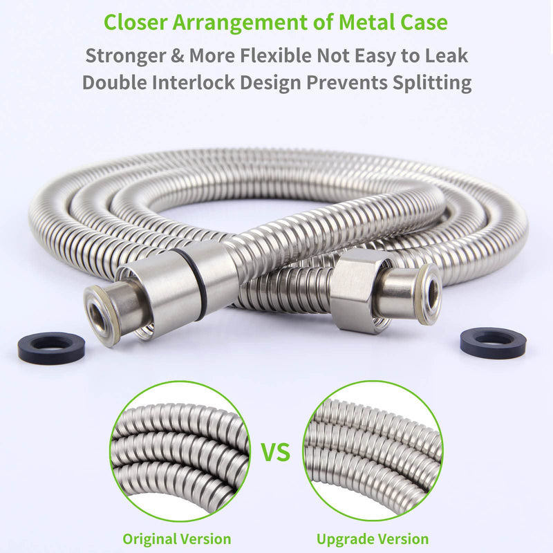 Shower Hose Brushed Nickel 59", Angle Simple Stainless Steel Replacement Shower Head Hose, Flexible Hand Held Shower Sprayer Hose, 1/2" IPS 59 Inch Brushed Steel - NewNest Australia