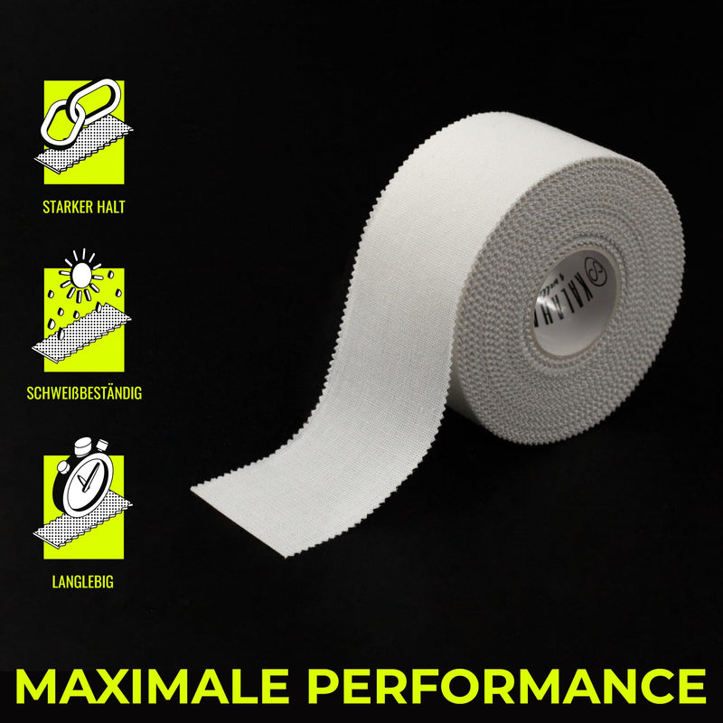 Kalahari 1 X Roll Of Sports Tape White 3.8 Cm X 13.7 M - Self-Adhesive Sports Tape With Zigzag Edge - Tape Bandage Finger Taping, Climbing, Crossfit And For All Sports - Non-Elastic 100% Cotton - NewNest Australia