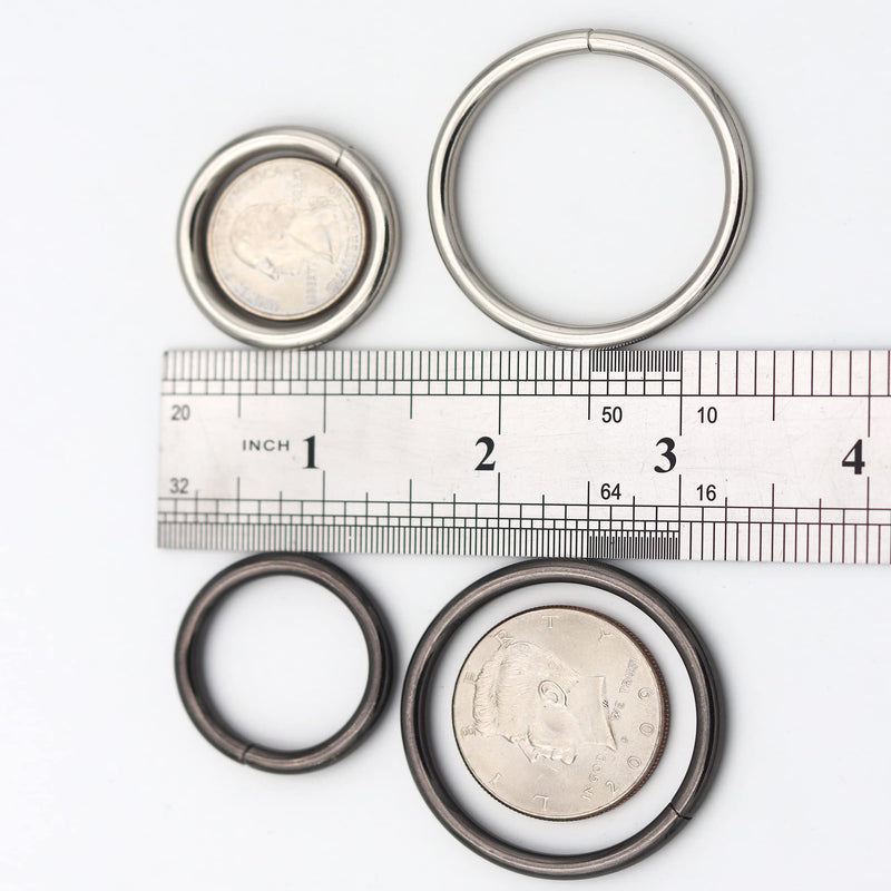 JWBIZ 30 Pcs Metal O Rings Heavy-Duty Extra Thick 3.8mm Thickness for Sewing Keychains Belts and Dog Leash (1 inch, Gun Black) 1 inch - NewNest Australia