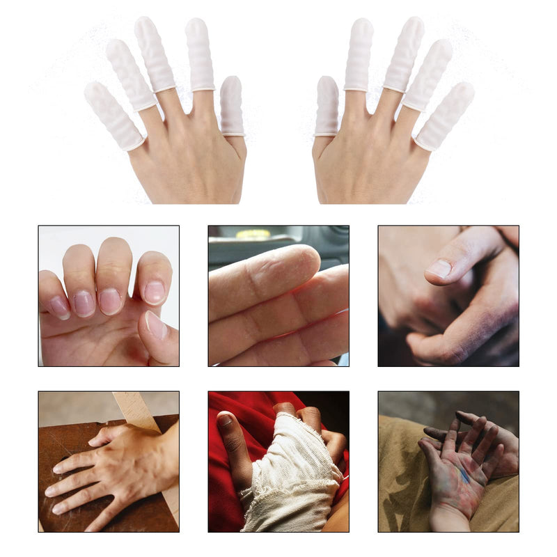 300Pcs Finger Cots Medium Latex Finger Cots White Finger Protectors for Injured Finger,Cracked Finger,Sports - NewNest Australia