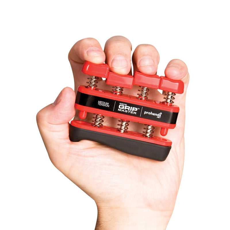 PROHANDS Gripmaster Hand Exerciser, Finger Exerciser (Hand Grip Strengthener), Spring-Loaded, Finger-Piston System, Isolate & Exercise Each Finger 7 lb (Medium Tension) Red - Gripmaster - NewNest Australia