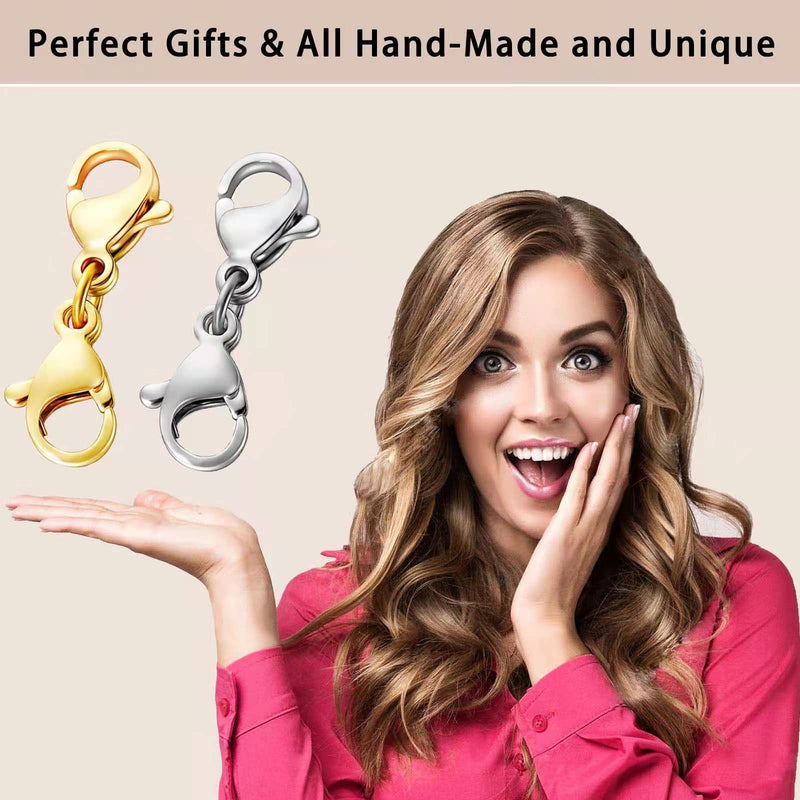 Double Lobster Clasp Extender Necklace Clasp Connector Bracelet Extension,Gold and Silver Lobster Claw Clasp Double Opening Jewelry Clasps for DIY Jewelry Making Women Girls 8pcs (4 Gold & 4 Silver) - NewNest Australia