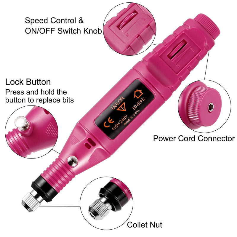 Uolor Electric Corded Hand Drill Kit, Electrical Pin Vise Set with 17Pcs Drill Bits 10Pcs Collet and 200Pcs Screw Eye Pin for Wood Resin Plastic Polymer Clay Keychain Pendant Earring Jewelry Making - NewNest Australia