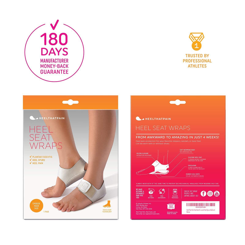 Heel That Pain Heel Seat Wraps for Plantar Fasciitis and Heel Spurs - Perfect for Heel Pain Relief While Barefoot or With Sandals | Patented, Clinically Proven, 100% Guaranteed (Large) L (Pack of 2) - NewNest Australia