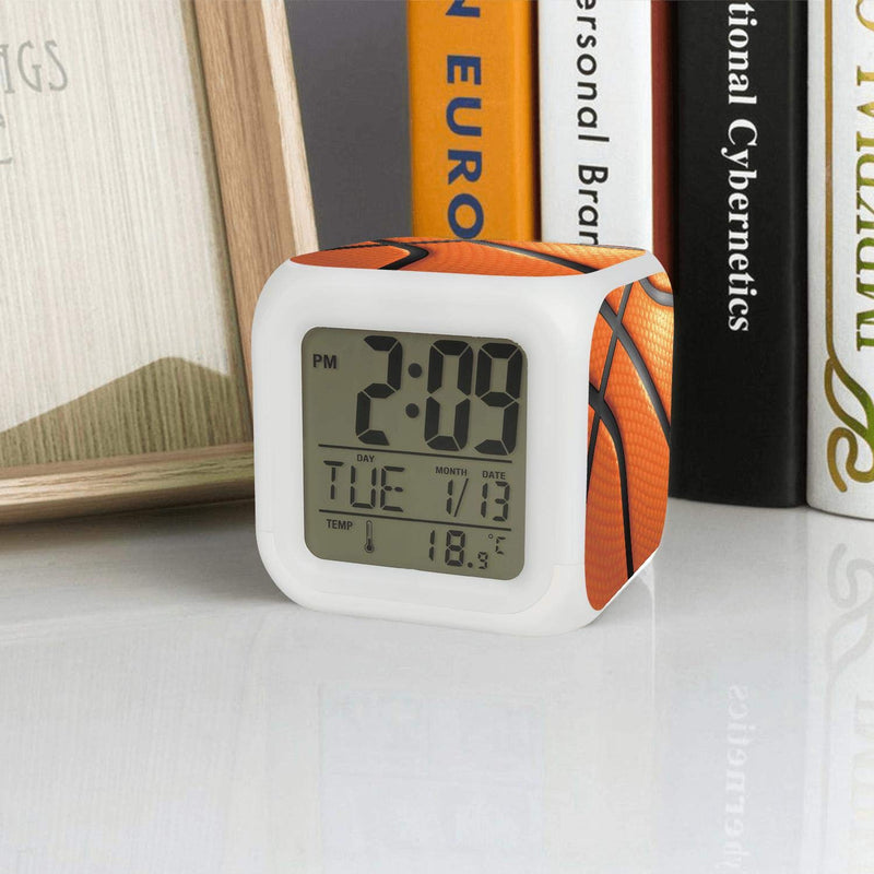 NewNest Australia - AnkasAsasd Basketball Alarm Clock for Kids, LED Digital Bedroom Alarm Clock Easy Setting Cube Wake Up Clocks Soft Nightlight Large Display Ascending Sound One Size 