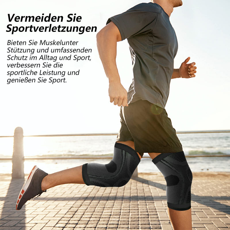Knee Support Pack Of 2 Compression Knee Support For Men Women Non-Slip Breathable Knee Brace For Arthritis, Meniscus Tear, Acl, Tendonitis, Running, Squats, Sports (Black, Xl) - NewNest Australia