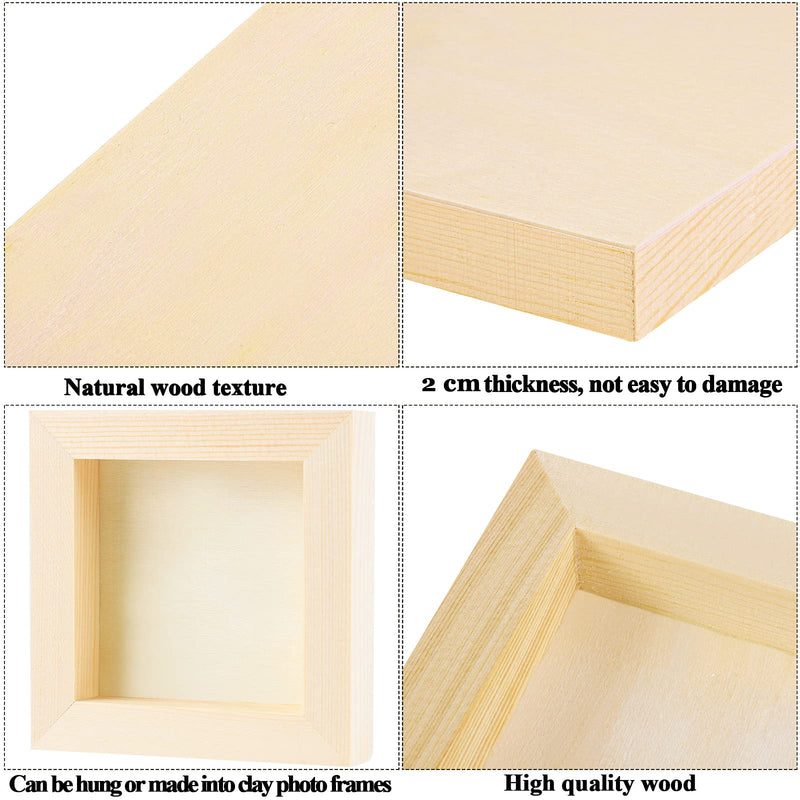 ADXCO 8 Pack Wood Panels 4 x 4 Inch Unfinished Wood Canvas Wooden Panel Boards for Painting, Pouring, Arts Use with Oils, Acrylics - NewNest Australia
