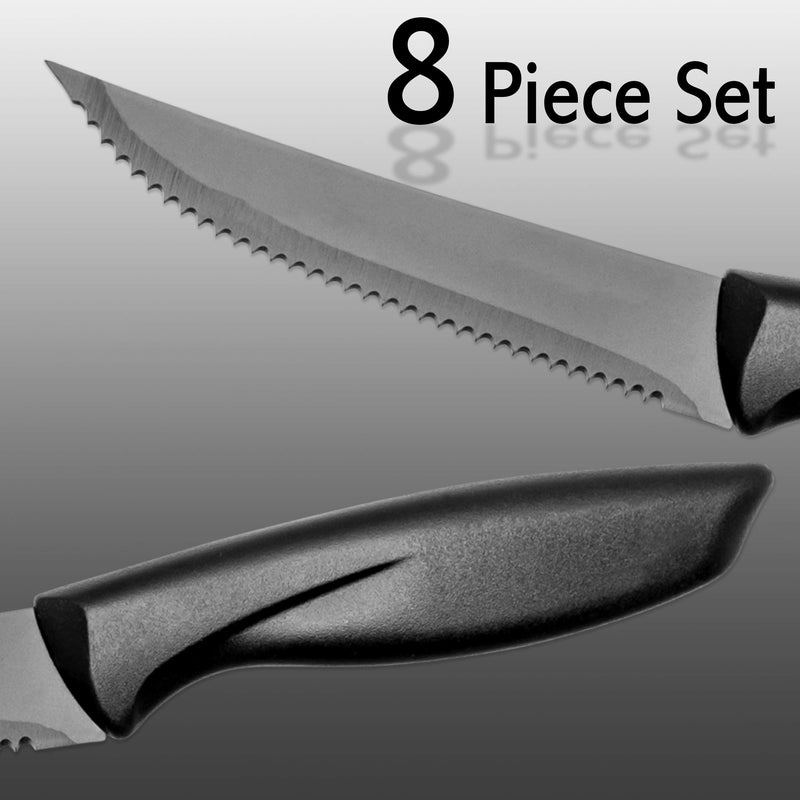 NewNest Australia - Lux Decor Kitchen Steak Knives Set of 8 - Dinner Knife Set - Kitchen Knives - Steak Knife Set - Stainless Steel Serrated Knife - Chef Knife Set 