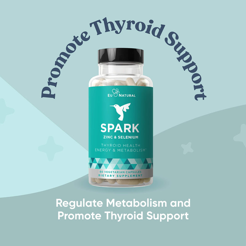 Spark Thyroid Support & Energy Metabolism – Thrive, Naturally Fight Fatigue, Balance Hormones, Promote Focused Energy – Zinc, Selenium, Iodine – 60 Vegetarian Soft Capsules - NewNest Australia