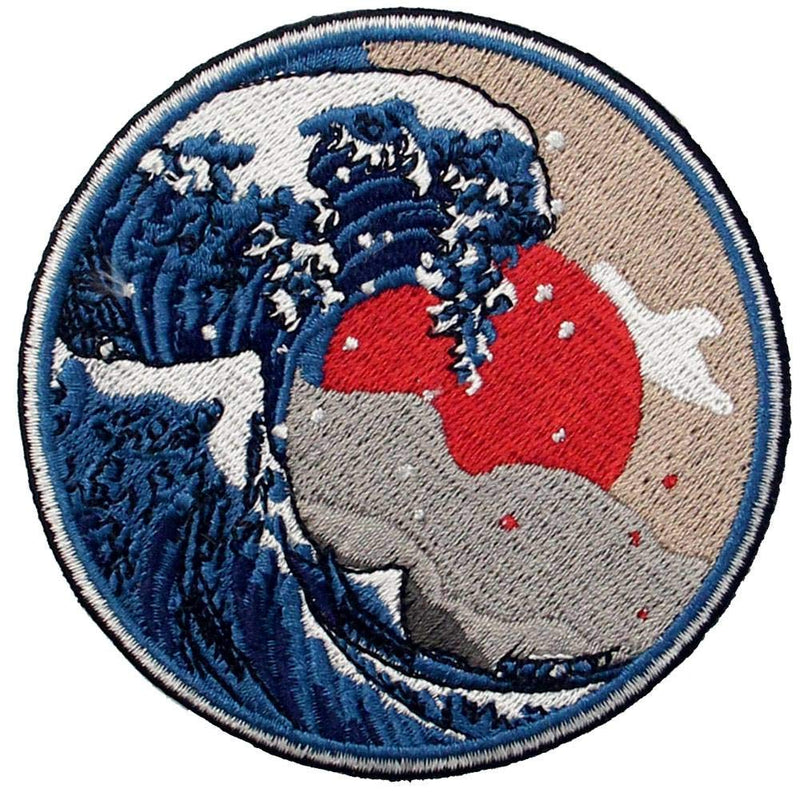 Great Wave Off Kanagawa Patch Embroidered Applique Badge Iron On Sew On Emblem - NewNest Australia