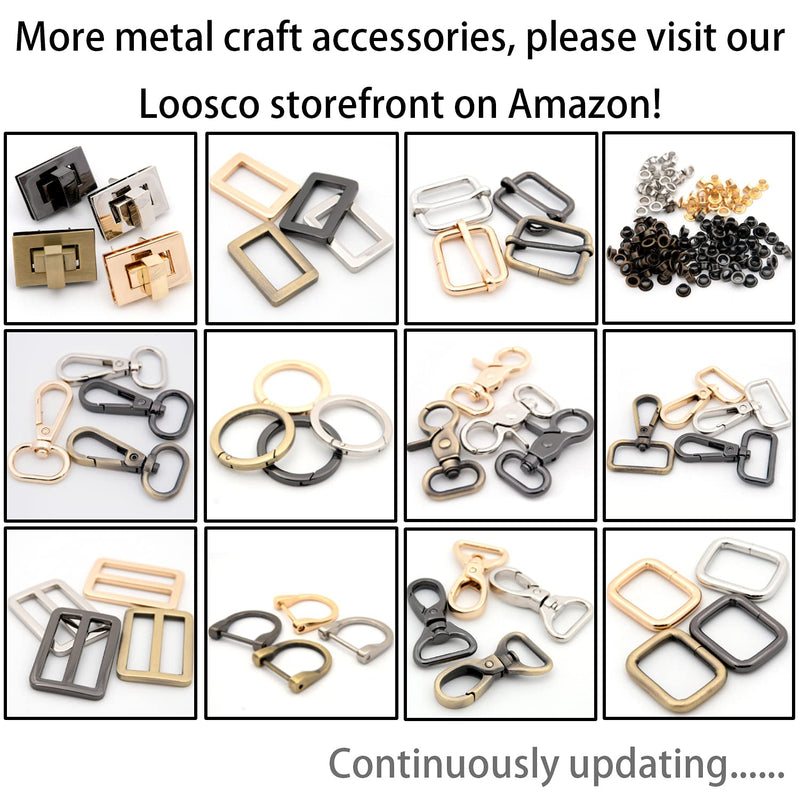 Loosco Horseshoe D-Rings,4 PCS Screw in Shackle D Ring for Purses,Belt Clasps,Leather Craft Accessories,Purse Findings (Brushed Brass,1") Brushed Brass 1" - NewNest Australia