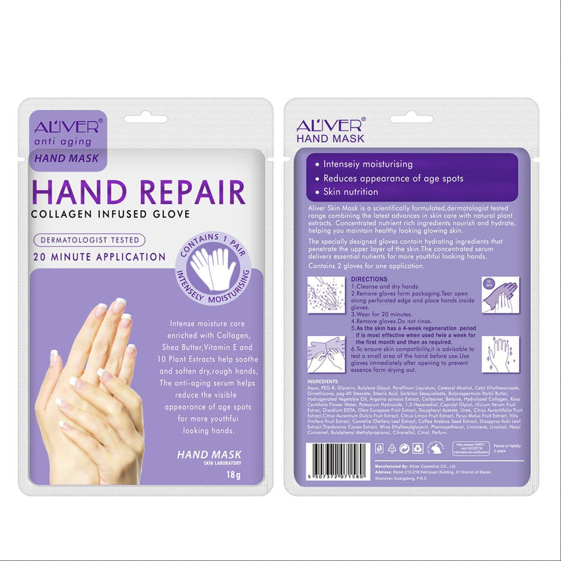 Hands Moisturizing Gloves Hand Skin Repair Renew Mask w/Infused Collagen, Serum + Vitamins + Natural Plant Extracts for Dry, Aging, Cracked Hands Intense Skin Nutrition Hand Cream Mask - NewNest Australia