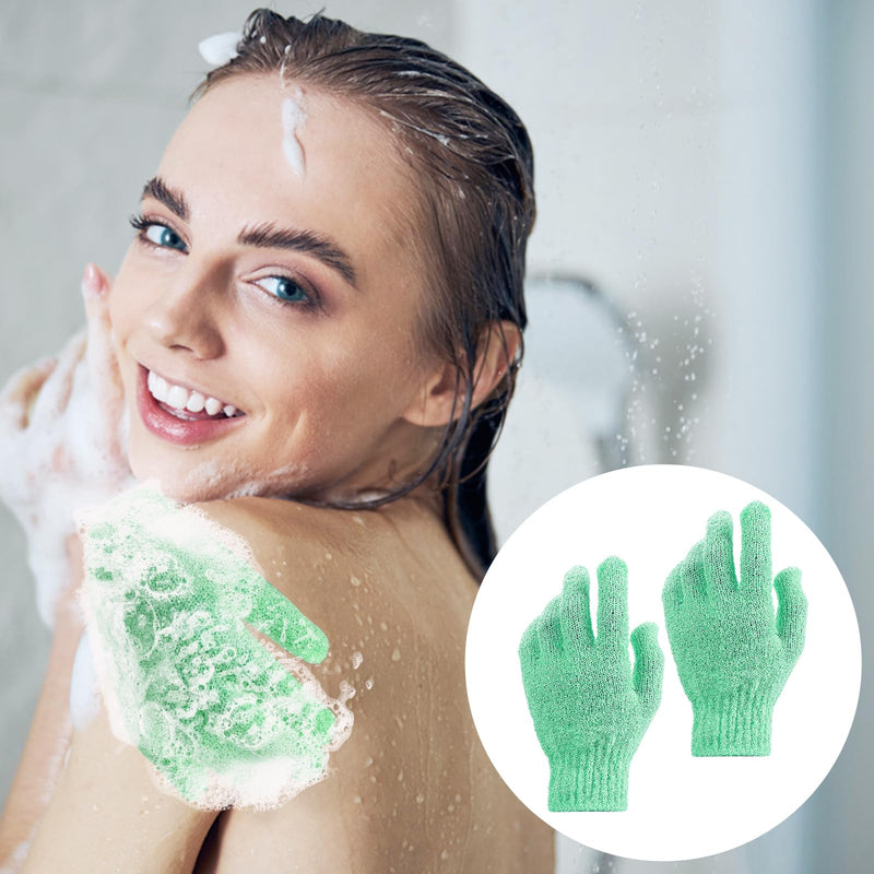 Sibba Peeling Gloves Exfoliating Gloves Massage Gloves Peeling Glove for Body Bath or Shower, Sauna Glove, Shower Sponge, Body Scrubbing Massage Reusable Scrubbing (Green) - NewNest Australia