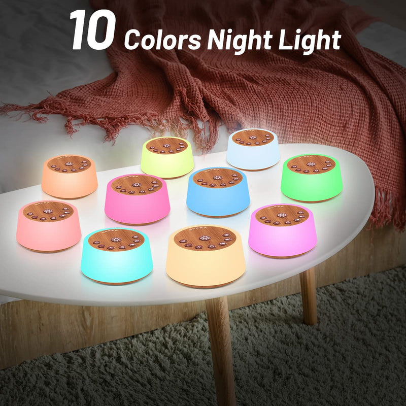 Color Noise Sound Machines with 10 Colors Night Light 25 Soothing Sounds and Sleep White Noise Machine 32 Volume Levels 3 Adjustable Brightness 5 Timers and Memory Function for Everyone - NewNest Australia