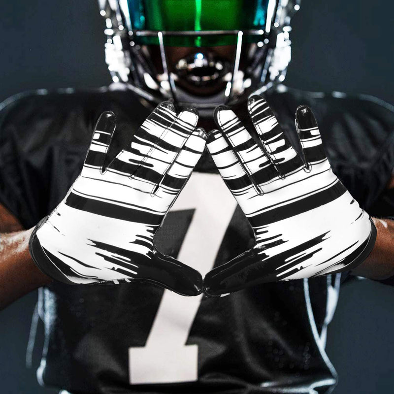 NICEWIN Football Gloves Adult Football Receiver Gloves for Men and Women Black Medium - NewNest Australia