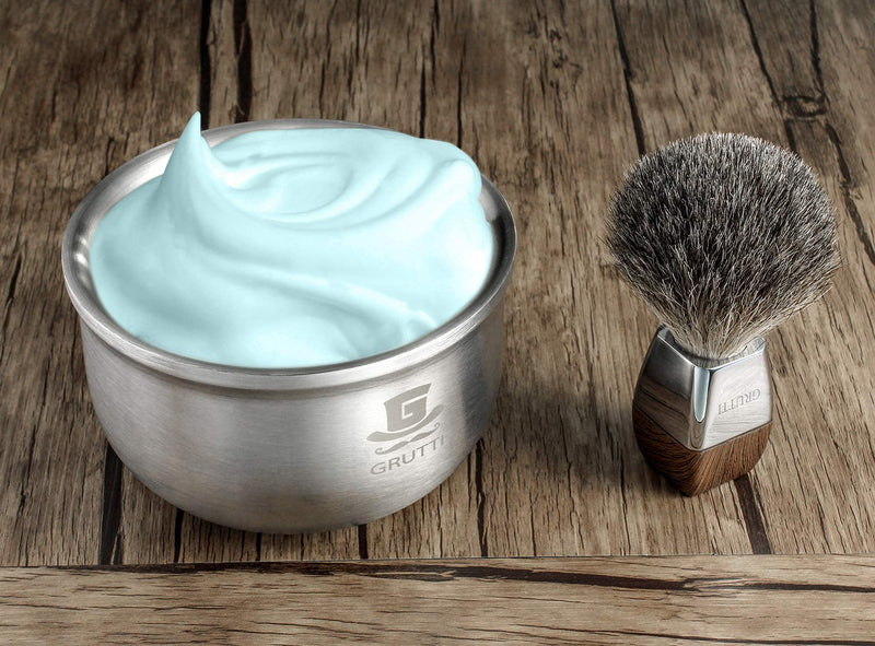 GRUTTI Shaving Lather Bowl, 4.13" Men's Durable Shave Soap Cup Shining Three-Layer 304 Heavy Duty Stainless Steel Heat Preservation Soap Bowl 4.13inches/10.5cm - NewNest Australia
