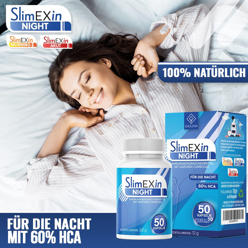 NEW: SlimEXin® NIGHT BURN EXTREME metabolism, fast & finally - capsules with high-quality natural ingredients for women + men 50 pieces (pack of 1) - NewNest Australia