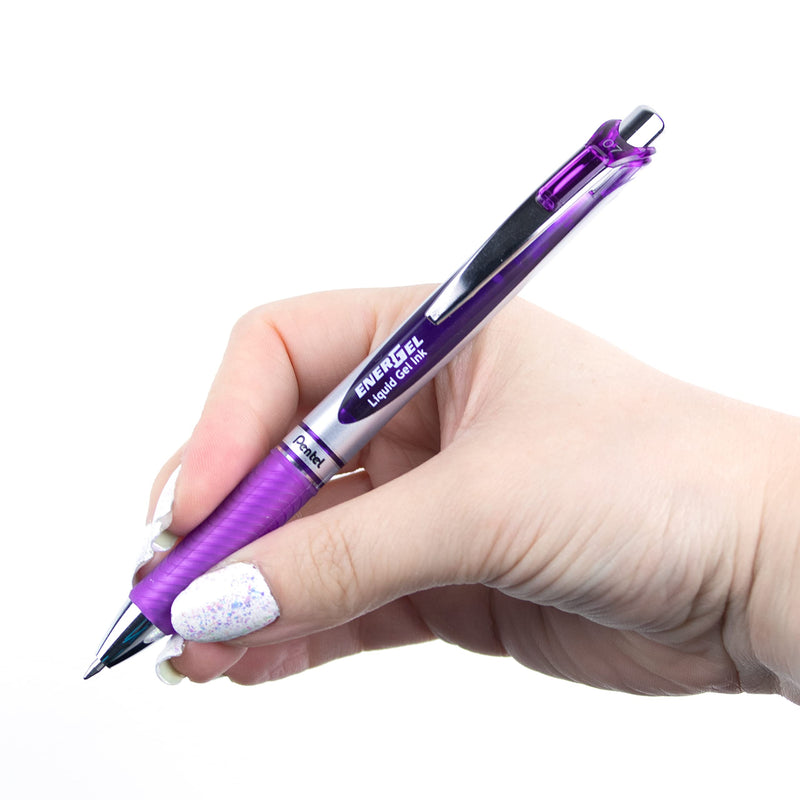 Pentel Energel XM Retractable Gel Pen with 0.7 mm Tip, 0.35 mm Line Width - Violet, Pack of 12 Single - NewNest Australia