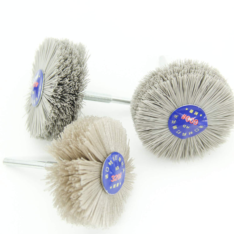 Woodwork Polish Grinder, Nylon Wheel Brush Abrasive, Grinding Head with 6mm Threaded Shank, Abrasive Nylon Wheel Brush, Sanding Mop, Abrasive Wheel (320/400/600# 3Pcs) - NewNest Australia