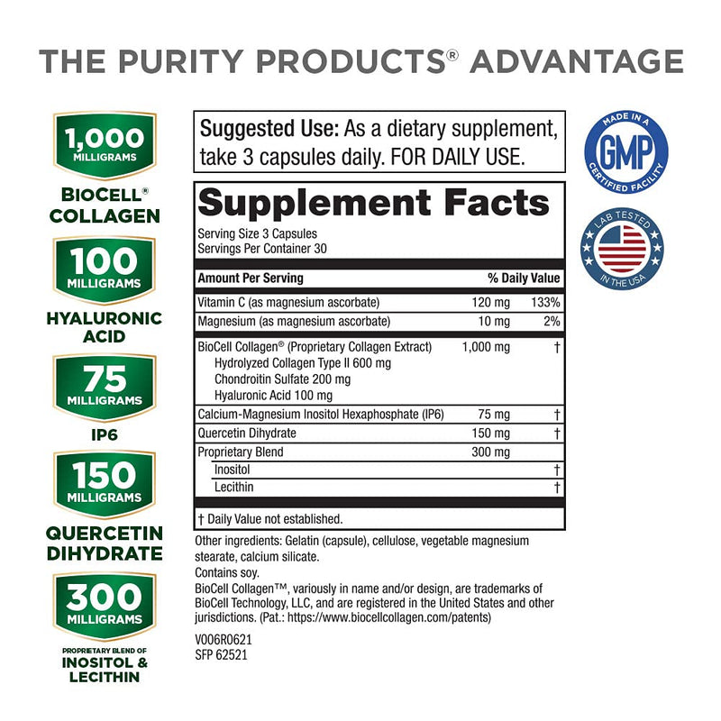 Ultimate H.A. Formula - Clinically Studied BioCell Collagen - Dynamic Hyaluronic Acid Support for The Joints and Skin - 90 Count - from Purity Products 1 - NewNest Australia