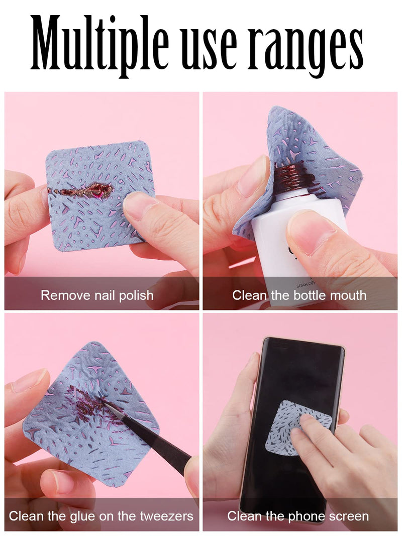 EBANKU 1000 PCS Blue Lint Free Wipes for Nails, Wipes for Eyelash Extensions Supplies Non-Woven Fabric Eyelash Glue Wipes Pads for Eyelash Glue Bottle and Nail Polish Wiping - NewNest Australia