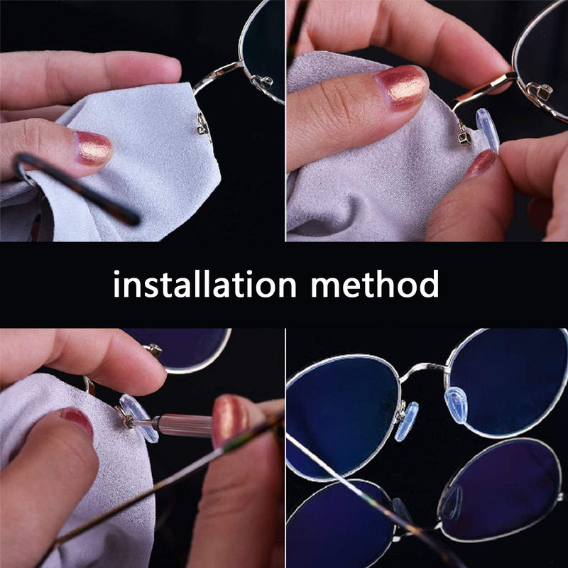 Nose pads 25 pairs of glasses nose pads silicone, soft, PVC non-slip air chamber nose pads glasses repair set for glasses, sunglasses, glasses with cleaning cloth, tweezers and micro screwdriver - NewNest Australia