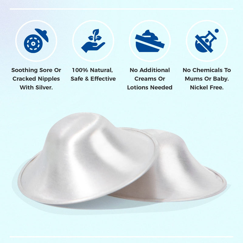 SILVERETTE The Original Silver Nursing Cups - Soothe and Protect Your Nursing Nipples -Made in Italy X-Large - NewNest Australia