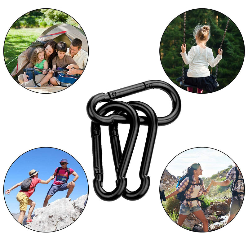 8 Pack Spring Snap Hooks, Heavy Duty Carbon Steel Carabiner Clip, Capacity 500Lbs 5/16”x3” Quick Link Buckle Clip for Camping, Fishing, Hiking M8 Key Chain Carabiner for Swing and Hammock - NewNest Australia