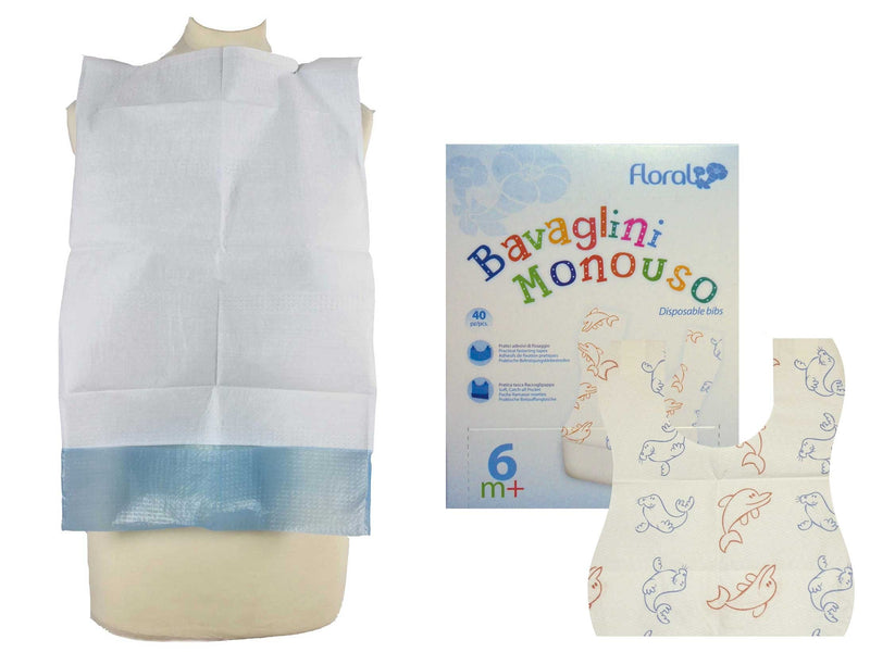 Disposable Bibs with Crumb Catcher 66X37 CM Napkins Disposable Bib Protective Napkins Pack of 50 - NewNest Australia