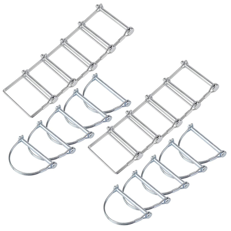 Favordrory 20 Pieces Shaft Locking Pin Safety Coupler Pin 1/4 Inch Diameter in 2 Shapes of Square and Arch for Farm Trailers Wagons Lawn Garden, Silver - NewNest Australia