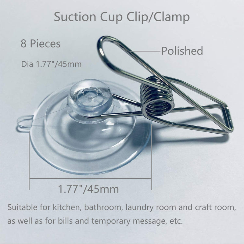 NewNest Australia - JZMYXA Suction Cup Clip, Sucker Diameter 45mm,8 Pack 