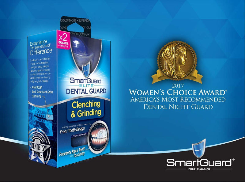 SmartGuard Elite Dental Guard (2 Guards) + Storage Case & 2 Months of Cleaning Crystals – TMJ Dentist Designed Night Guard for Clenching & Grinding. Made in USA - NewNest Australia