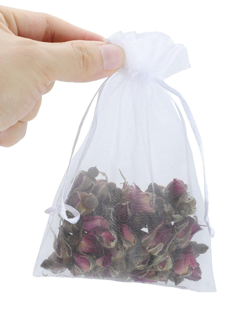 Kslong 100PCS Small Mesh Bags Drawstring 3x4,Sheer Organza Bags Drawstring for Jewelry, Mesh Party Wedding Favor Bags for Small Business,Candy,Bracelet Packaging,Empty Sachet Bags (White) White - NewNest Australia