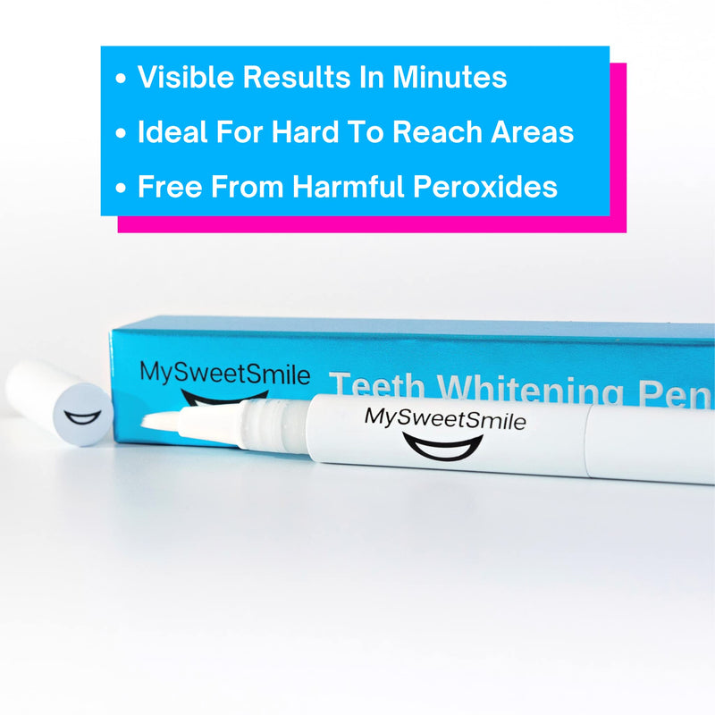 MySweetSmile Teeth Whitening Pen | Removes Stains & Yellowing | Sensitivity-Free | Instant Results | Pocket-Sized & Travel-Friendly | Free from Harmful Peroxides | Easy to Use | Pap-Based Formula - NewNest Australia