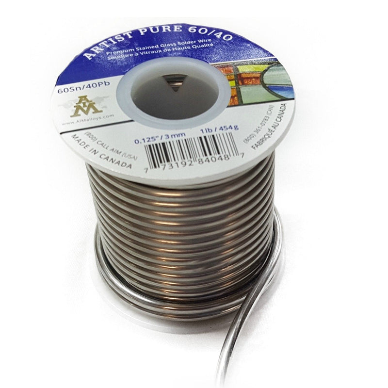 Artist Pure 60/40 Premium Stained Glass Solid Core Solder Wire, 1/8" Diameter, 1 Pound Spool - NewNest Australia