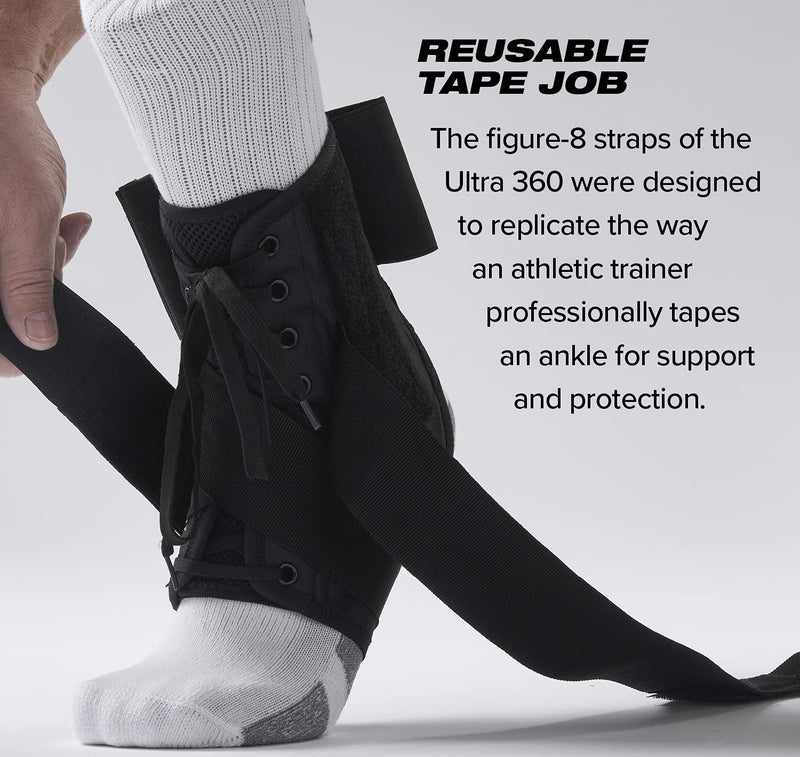 Ultra 360™ Lace-Up Ankle Brace – Ankle Stabilizer & Adjustable Compression (Small, Black) Small - NewNest Australia