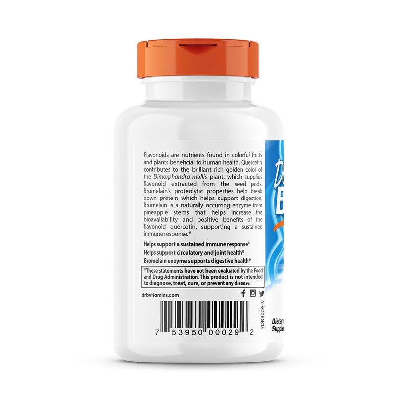 Doctor's Best Quercetin Bromelain, Immunity Support, Heart, Joint & Healthy Respiratory System, Non-GMO, Vegan, Gluten Free, Soy Free,180 VC - NewNest Australia