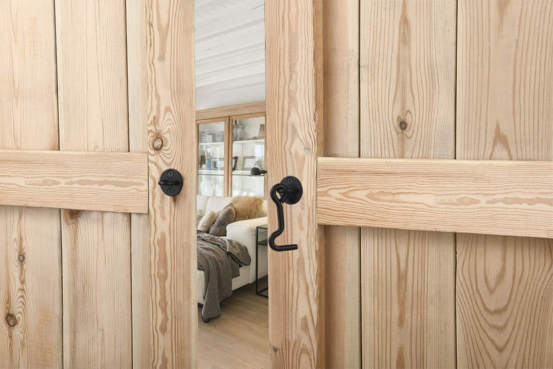 Raswik (2 Pack) 4" Privacy Hook and Eye Latch for Sliding Barn Door, Black - NewNest Australia