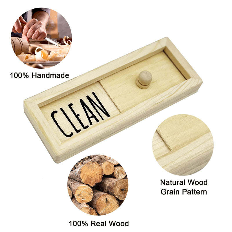 WOJOGO Dishwasher Magnet Clean Dirty Sign  Farmhouse Rustic Wood Clean Dirty Magnet Sign, Works for All Dishwashers, Dishwasher Accessories (Light Wood) Light Wood - NewNest Australia