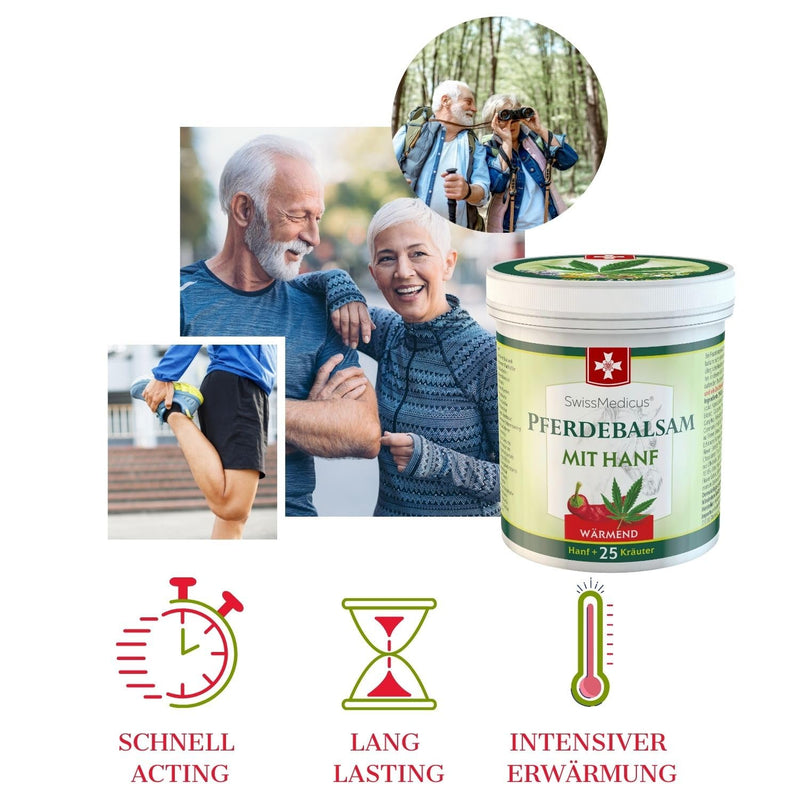 Horse Balm With Hemp - Warming Effect For Muscles & Joints - Ideal For Athletes - Everyday Use - Natural Pain Relief Gel - Suitable For Muscles, Knees, Joints, 250 Ml - NewNest Australia