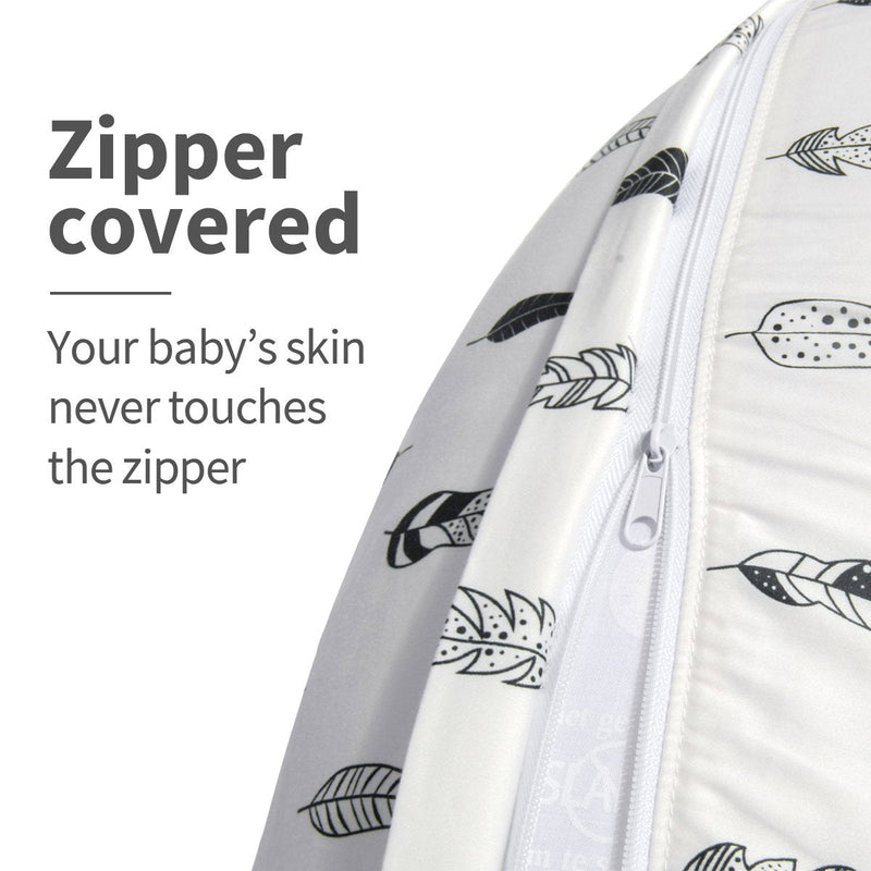 ALVABABY Nursing Pillow Cover Slipcover,100% Organic Cotton ,Soft and Comfortable,Feathers Design,Maternity Breastfeeding Newborn Infant Feeding Cushion Cover, ZT01 01feather - NewNest Australia